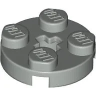 Plate Round 2 x 2 with Axle Hole Type 1 (+ Opening) / Light Gray