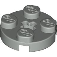 Lego Plate Round 2 x 2 with Axle Hole Type 1 (+ Opening) / Light Gray