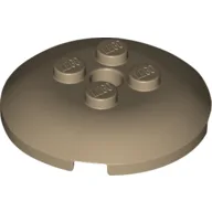 Dish 4 x 4 with 4 Studs / Dark Tan