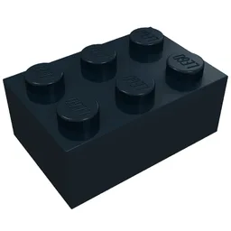 Brick 2 x 3 without Cross Supports / Black
