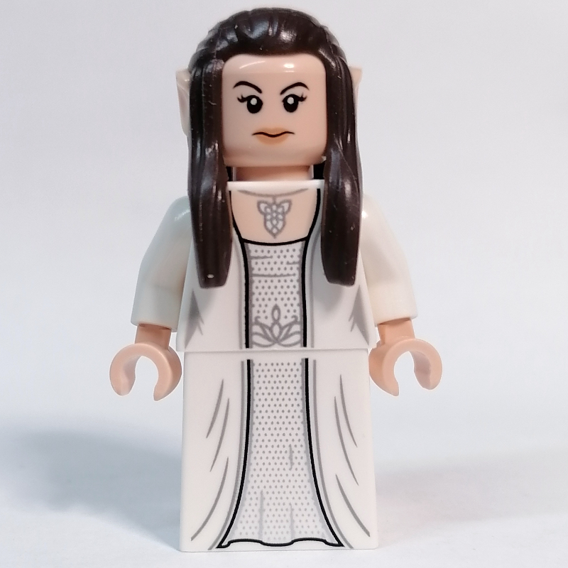 Lego Arwen - White Torso, Dress, Dark Brown Hair