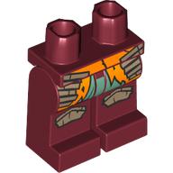 Lego Hips and Dark Red Legs with Orange Coat, Dark Tan Knee Pads print