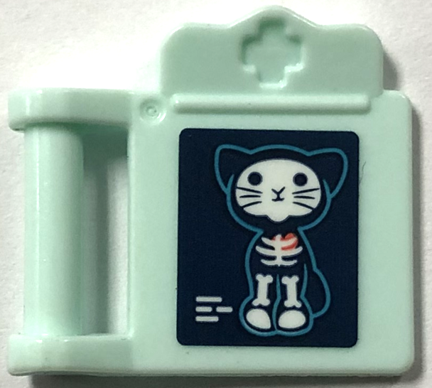 Lego Friends Accessories Medical Clipboard with Bar Handle with Cat X-Ray Pattern (Sticker) - Set 41445