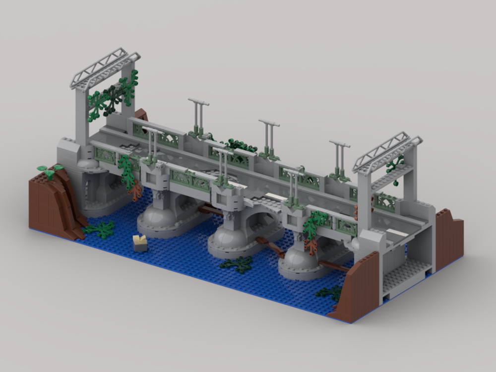 Lego Post Apocolyptic Bridge - Set Piece