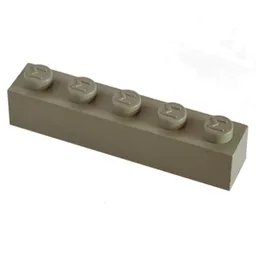 Modulex Brick 1 x 5 with M on Stud / Modulex Light Gray
