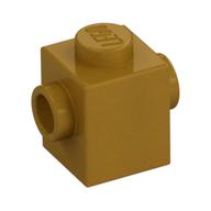 Lego Brick Special 1 x 1 with Studs on 2 Sides / Pearl Gold