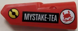 Technic, Panel Fairing #22 Very Small Smooth, Side A with Red Samurai Helmet, Crossed Swords and 'MYSTAKE-TEA' Pattern (Sticker) - Set 70596