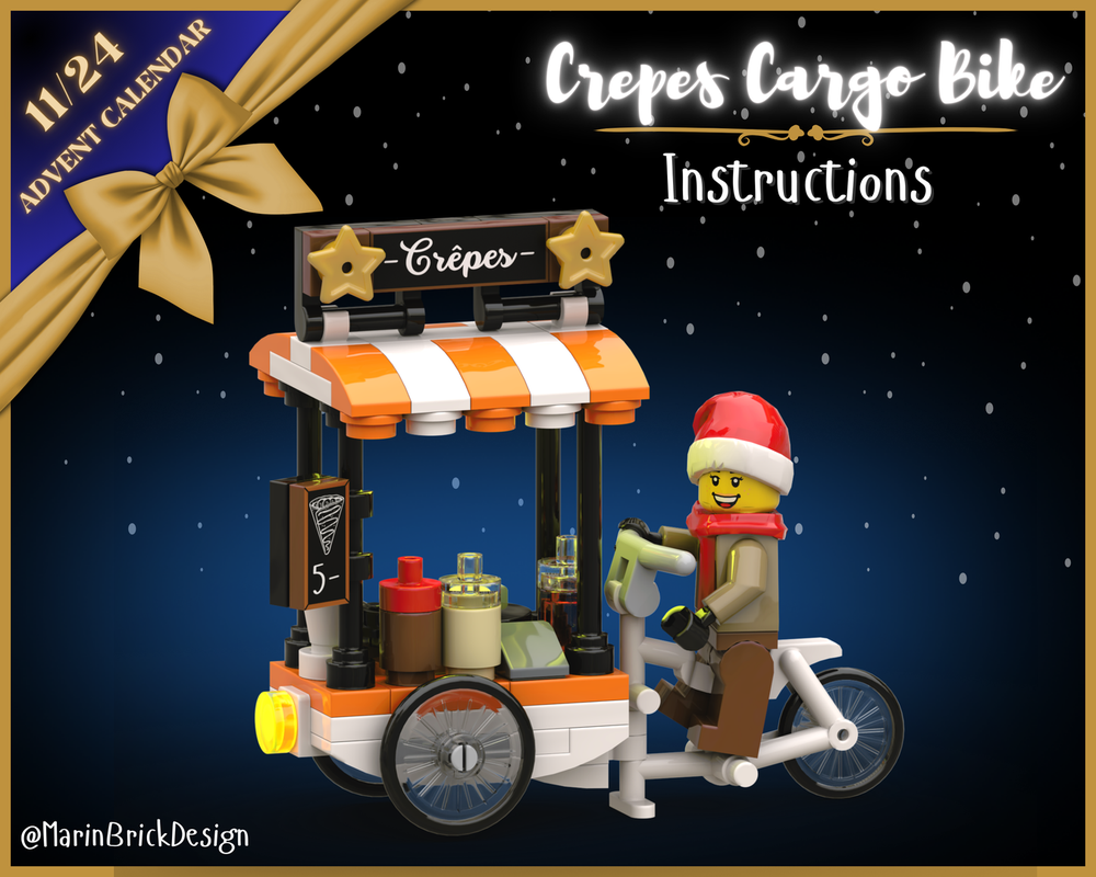 Lego Crepes Cargo Bike Stand - Lego Christmas MOC Winter Village MOC