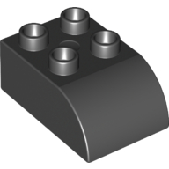 Lego Duplo Brick 2 x 3 with Curved Top / Black