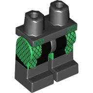 Lego Hips with Green Legs and Black Boots Pattern with Black Scales Print / Black