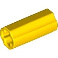 Technic Axle Connector Smooth [with x Hole + Orientation] / Yellow