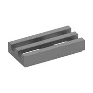 Tile Special 1 x 2 Grille with Bottom Groove / Metallic Silver