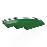 Brick Curved 4 x 1 No Studs with White/Dark Blue/White Stripes Print