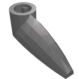 Technic Tooth 1 x 3 with Axle Hole [Rounded Underside] / Flat Silver