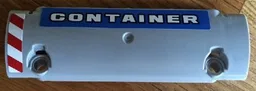 Technic, Panel Curved 11 x 3 with Red and White Danger Stripes and 'CONTAINER' Pattern (Stickers) - Set 8052