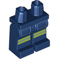 Lego Hips and Dark Blue Legs with Neon Green/Silver Safety Stripes, Pockets print / Dark Blue