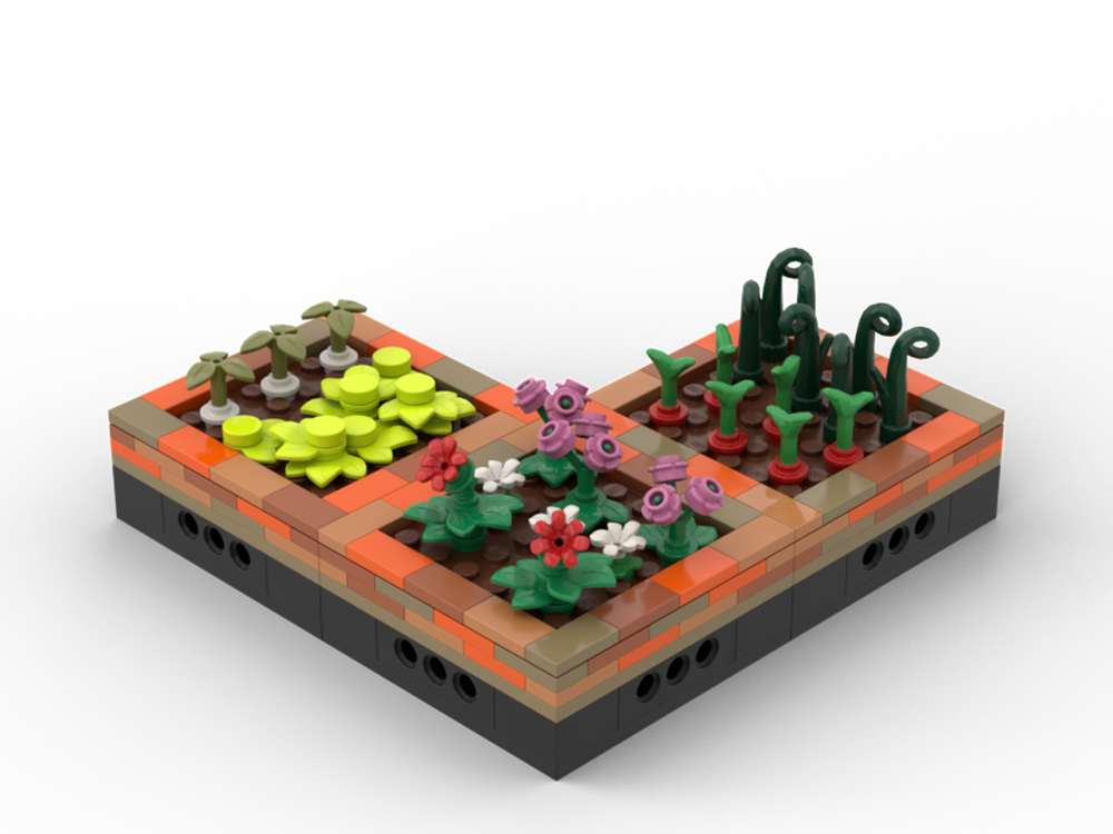 Lego Modular Park/Garden - salad and horseradish, simple flowers, radish and leek