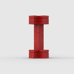 3D Letter I 3x3x5