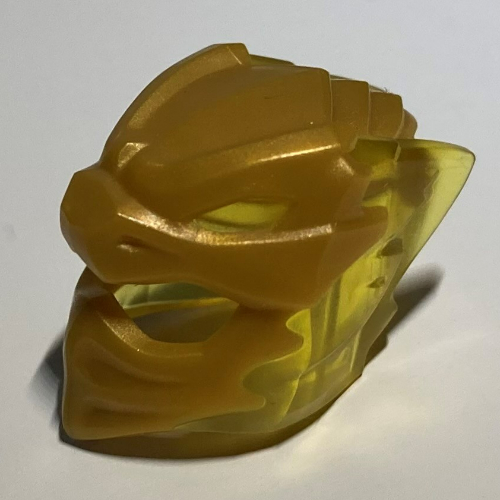 Lego Wrap / Mask with Marbled Trans-Yellow Crystals Pattern / Pearl Gold