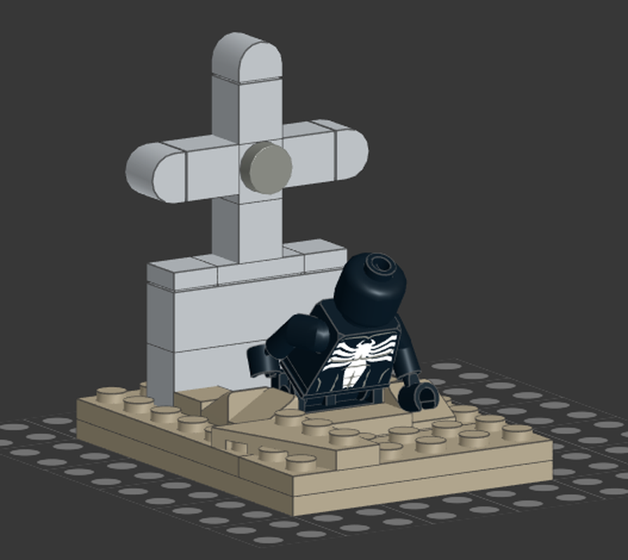 Lego here lies spiderman