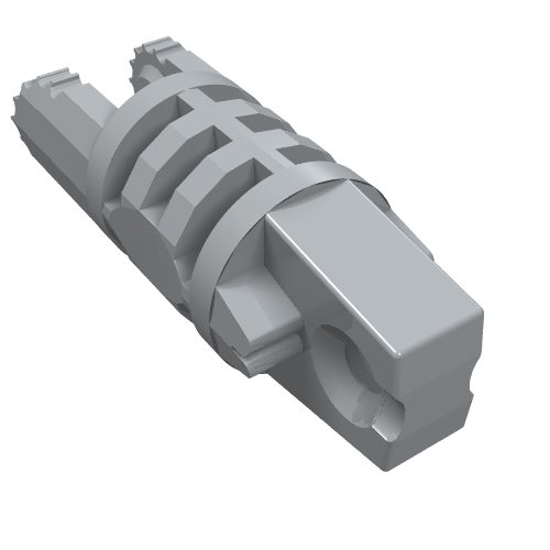 Lego Hinge Cylinder 1 x 3 Locking with 1 Finger and 2 Fingers On Ends, without Hole, 9 Teeth / Light Bluish Gray