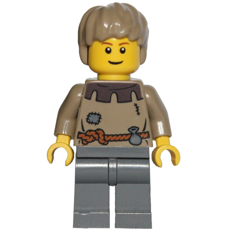 Lego Peasant (Fantasy Era) - Dark Tan Hair