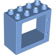 Duplo Door / Window Frame Flat Front Surface, Completely Open Back / Medium Blue