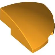 Brick Round Corner, Curved 3 x 3 x 1 Quarter Circle / Bright Light Orange