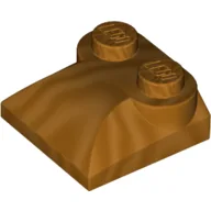 Brick Curved 2 x 2 x 2/3 Two Studs and Curved Slope End / Metallic Gold