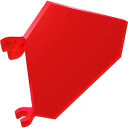 Flag 5 x 6 Hexagonal with U Clips / Trans-Red