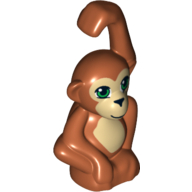 Lego Animal, Monkey / Ape / Orangutan with Dark Tan Face and Stomach Print