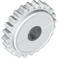Technic Gear 24 Tooth Clutch with Dark Bluish Gray Center / White
