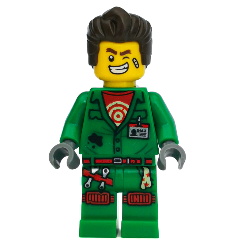 Lego Douglas Elton / El Fuego, Green Outfit with Hair