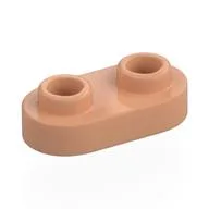 Plate Special 1 x 2 Rounded with 2 Open Studs / Nougat