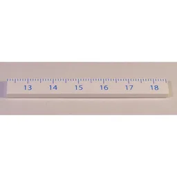 Tile 1 x 8 with Ruler CM 13 - 18 Pattern / White