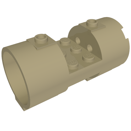 Lego Cylinder 3 x 6 x 2 2/3 Horizontal Solid Studs / Dark Tan