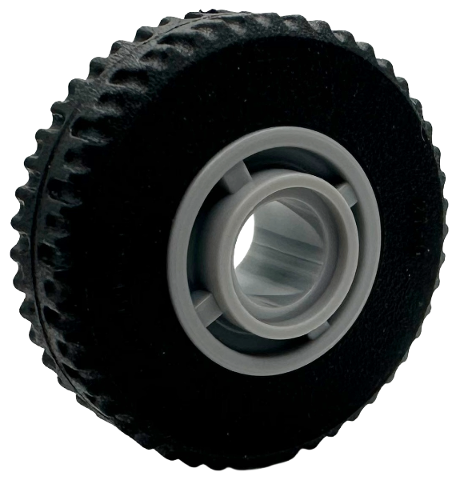 Lego Wheel 11mm D. x 8mm with Center Groove, 4 Spokes with Black Tire 21 x 6 (42610 / 5813)