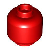 Lego Minifig Head [Plain] [Vented Stud - 2 Holes] / Red