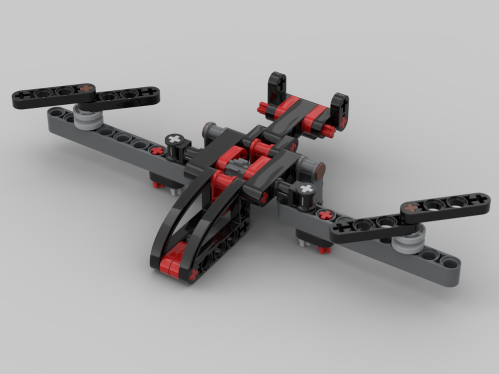 Lego Osprey VTOL aircraft with orientable rotors
