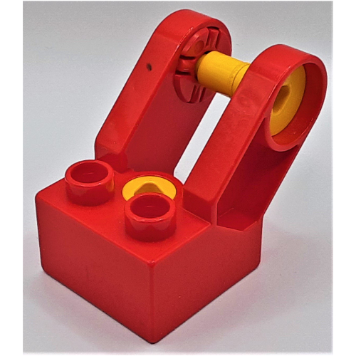 Lego Duplo Toolo Brick 2 x 2 with Angled Bracket with Forks and 2 Screws / Dark Gray