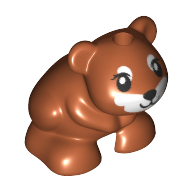 Lego Animal, Hamster, Black Eyes, Whiskers, Black Nose, White Face