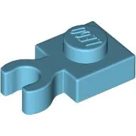 Plate Special 1 x 1 with Clip Vertical [Thick Open O Clip] / Medium Azure