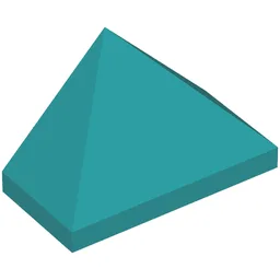 Brick Sloped 45° 2 x 1 Triple with Ovoid Bottom Pin / Dark Turquoise