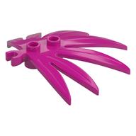 Lego Plant, Leaves 6 x 5 Swordleaf with Clip [Thick Open O Clip] / Magenta