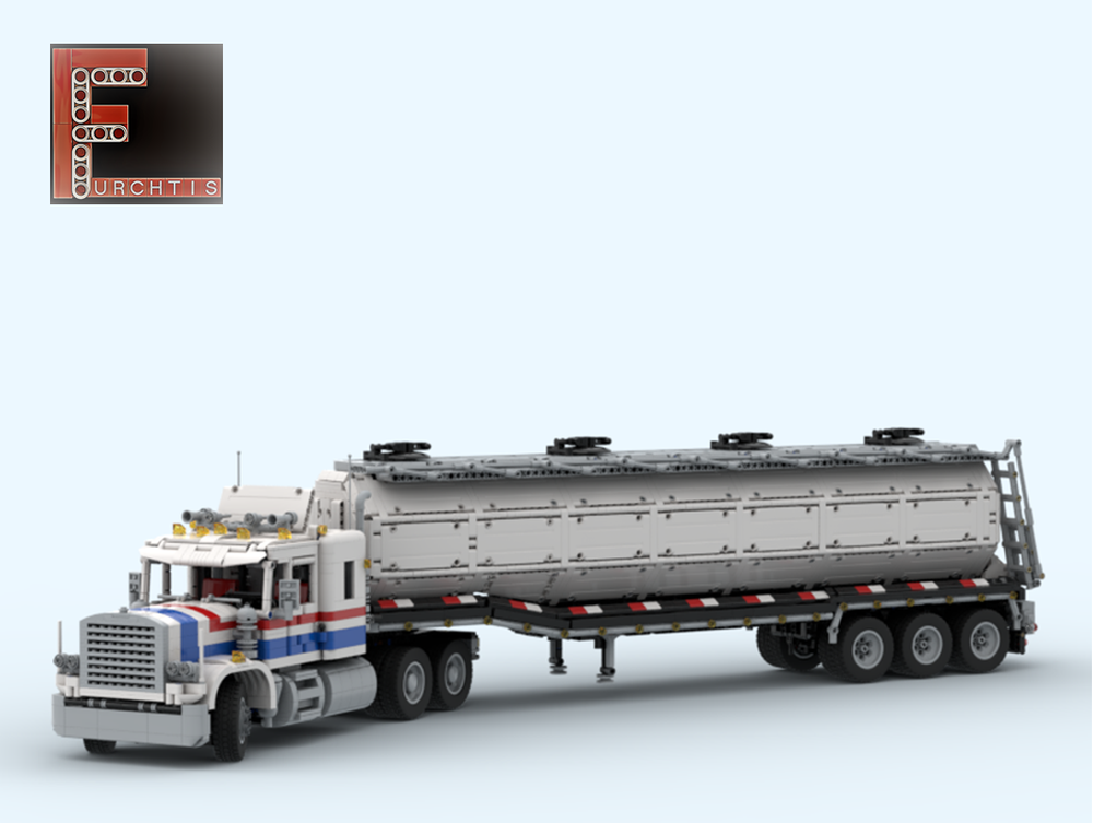 Lego Tank semi-trailer full RC for 5580 Highway Rig XL