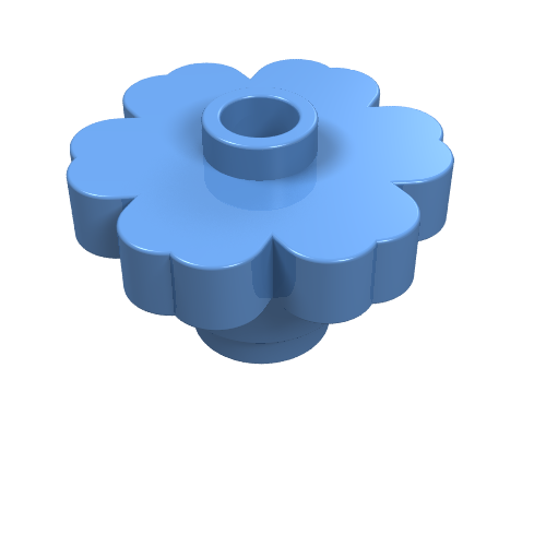 Lego Plant, Flower 2 x 2 - Round [Open Stud] / Medium Blue