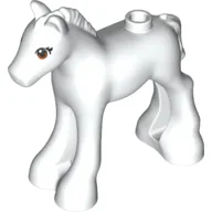 Animal, Horse / Foal, with Eyelashes and Dark Orange Eyes Print / White