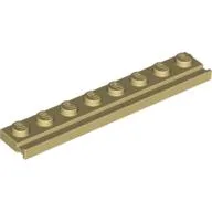 Plate Special 1 x 8 with Door Rail / Tan