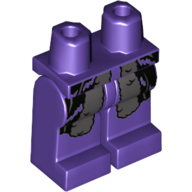 Lego Hips and Dark Purple Legs with Dark Bluish Gray and Black Fur Coat End Print / Dark Purple