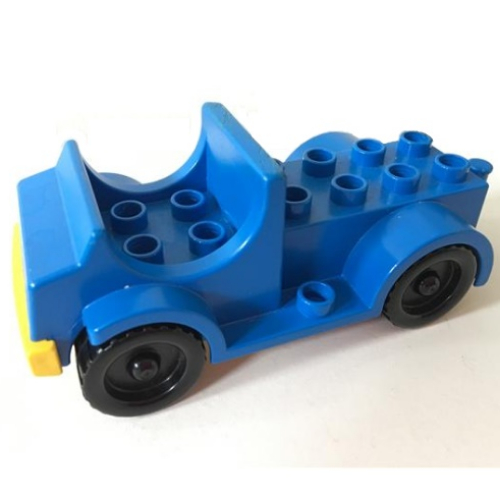 Lego Duplo Car with 2 x 4 Studs Bed and Running Boards / Blue